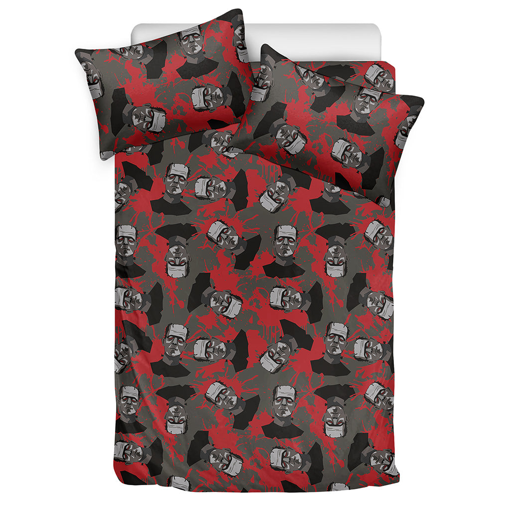 Horror Frankenstein Pattern Print Duvet Cover Bedding Set
