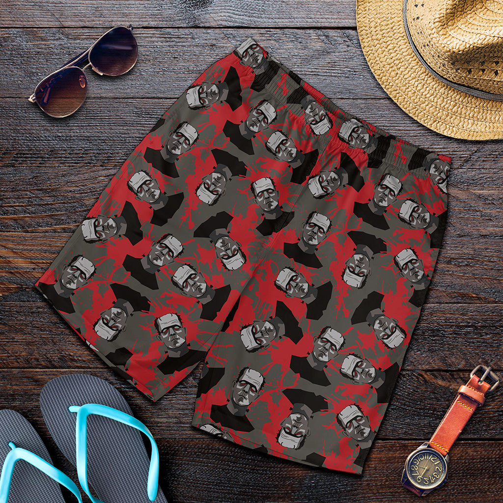 Horror Frankenstein Pattern Print Men's Shorts