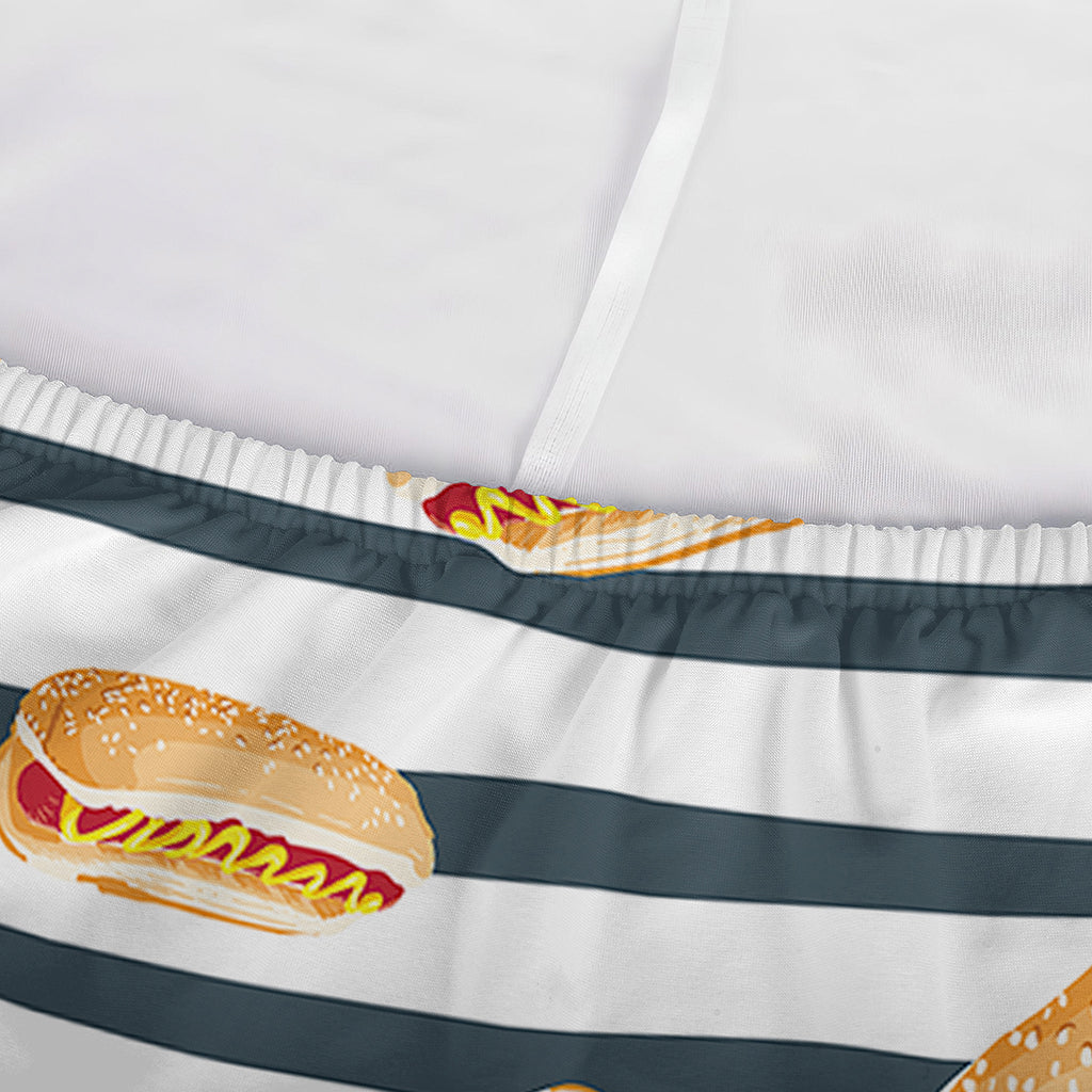 Hot Dog Striped Pattern Print Sofa Cover