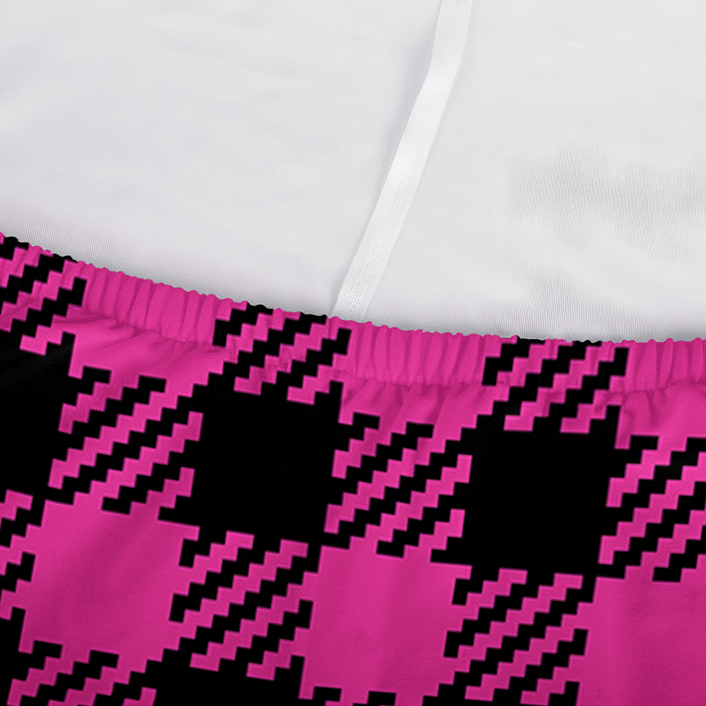 Hot Pink Buffalo Plaid Print Sofa Cover