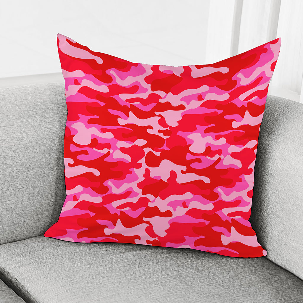 Hot Pink Camouflage Print Pillow Cover