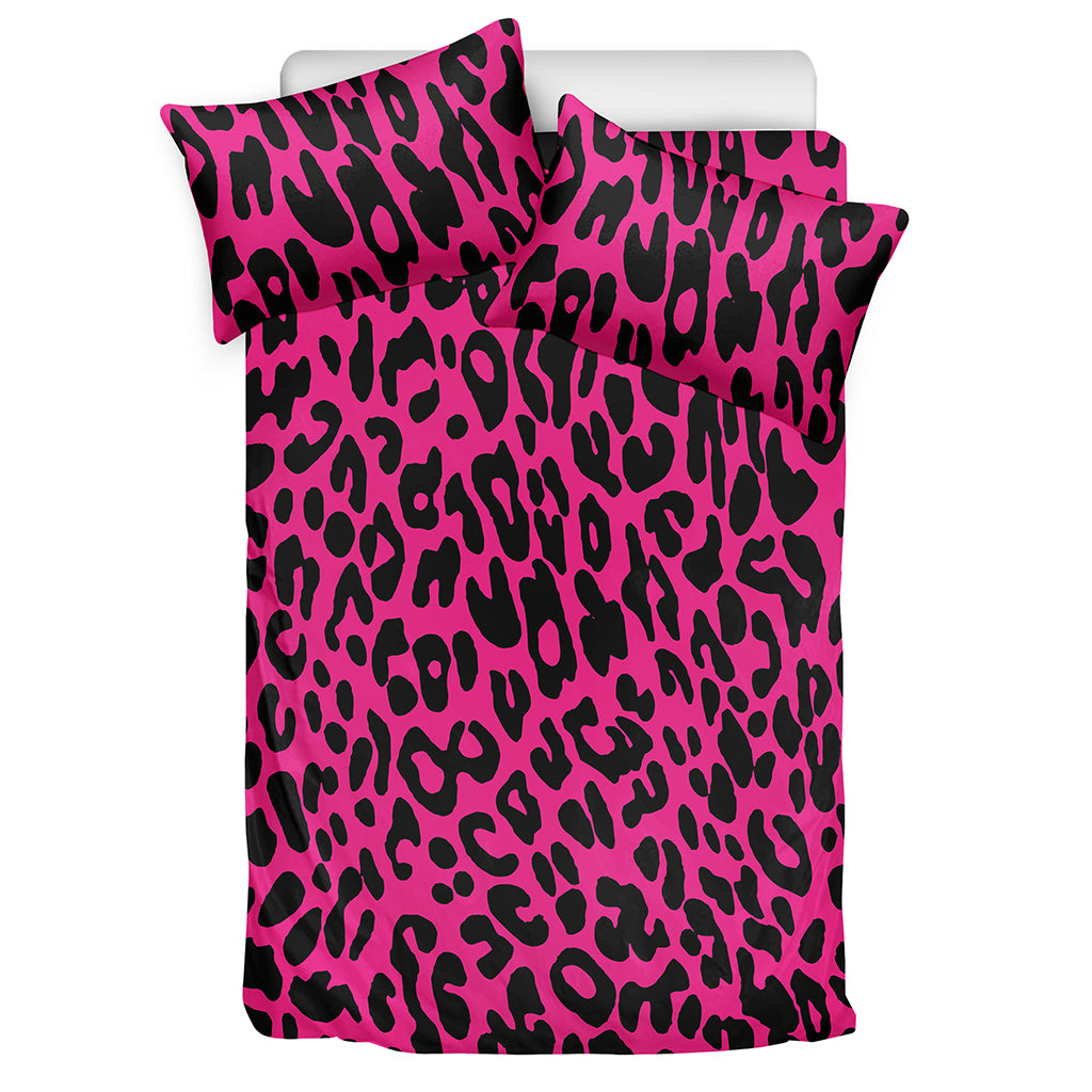 Hot Pink Leopard Print Duvet Cover Bedding Set