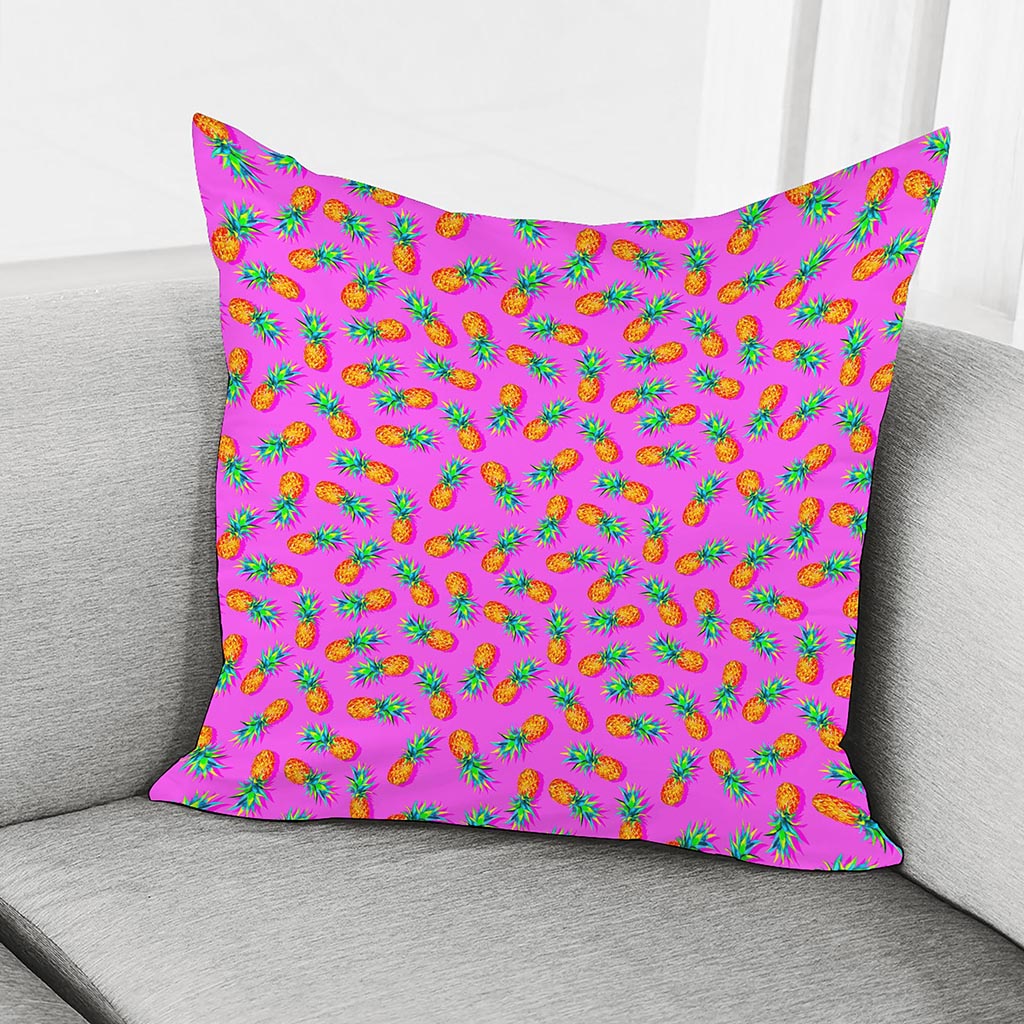 Hot Pink Pineapple Pattern Print Pillow Cover