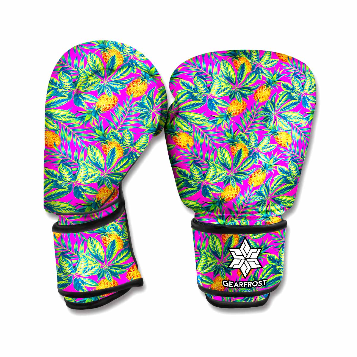 Hot Purple Pineapple Pattern Print Boxing Gloves