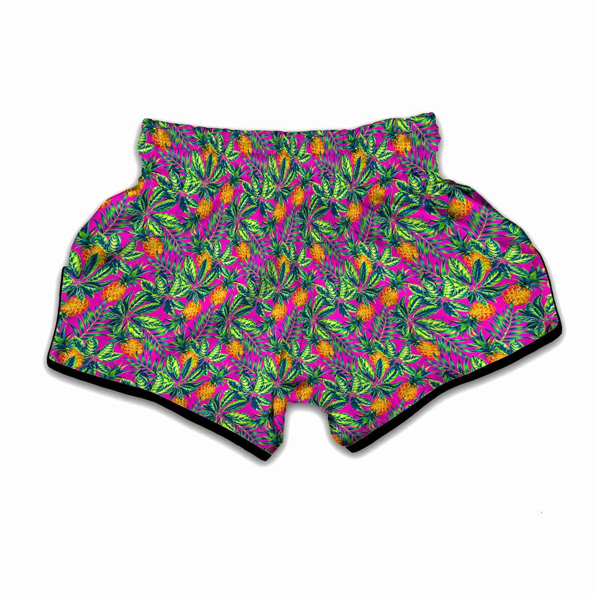 Hot Purple Pineapple Pattern Print Muay Thai Boxing Shorts