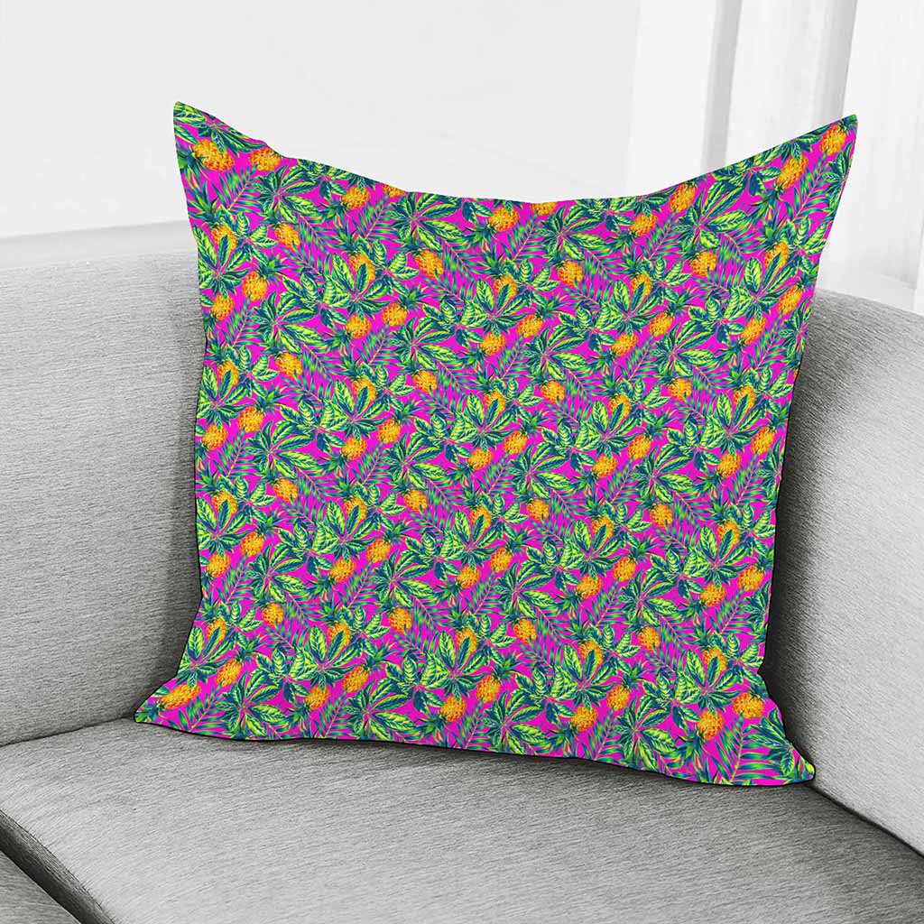 Hot Purple Pineapple Pattern Print Pillow Cover