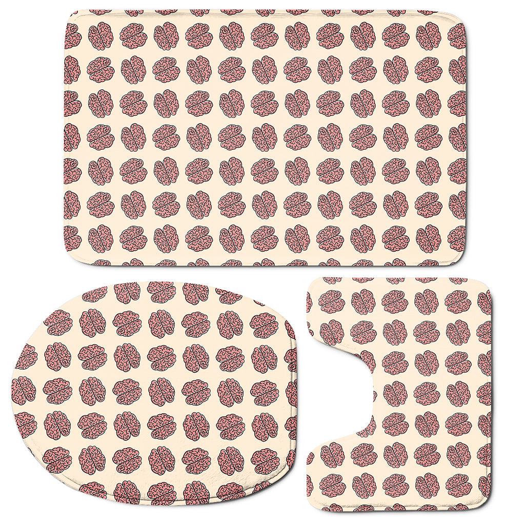 Human Brain Pattern Print 3 Piece Bath Mat Set
