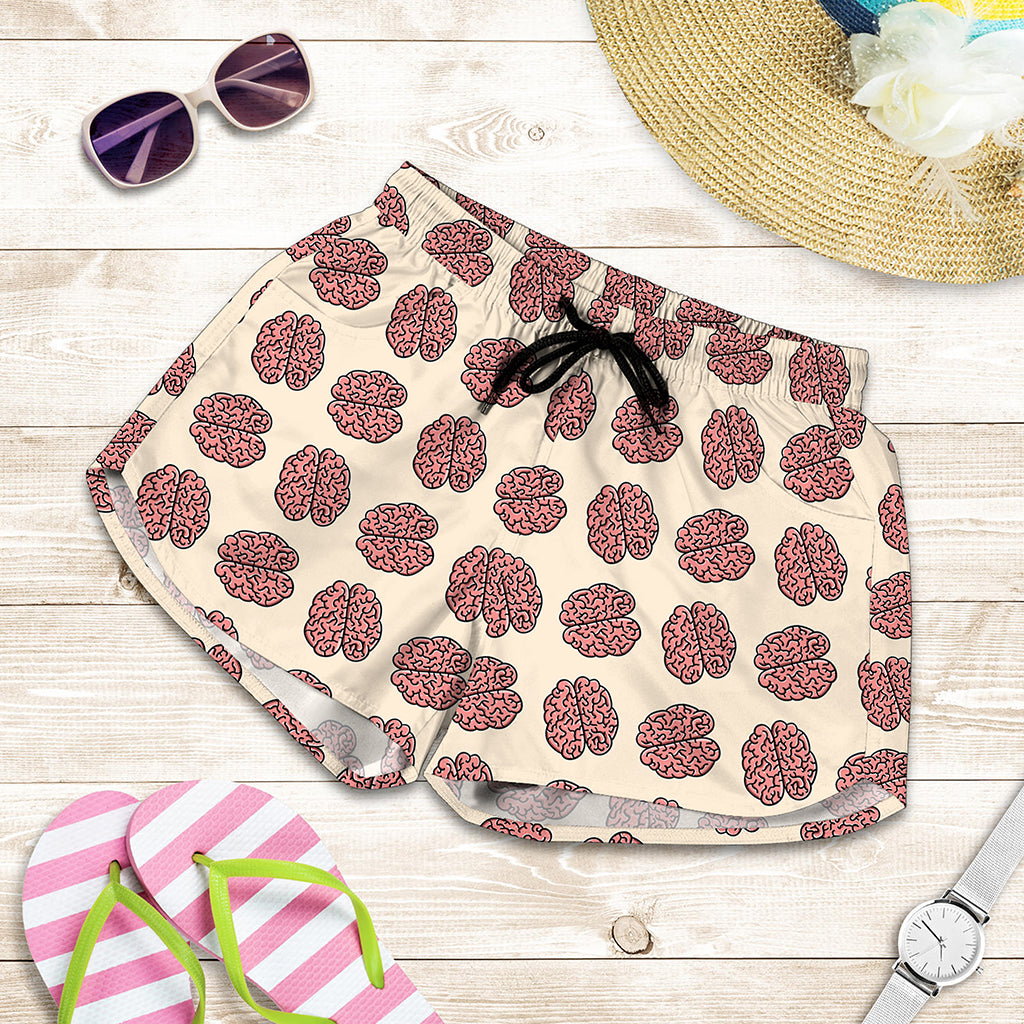 Human Brain Pattern Print Women's Shorts