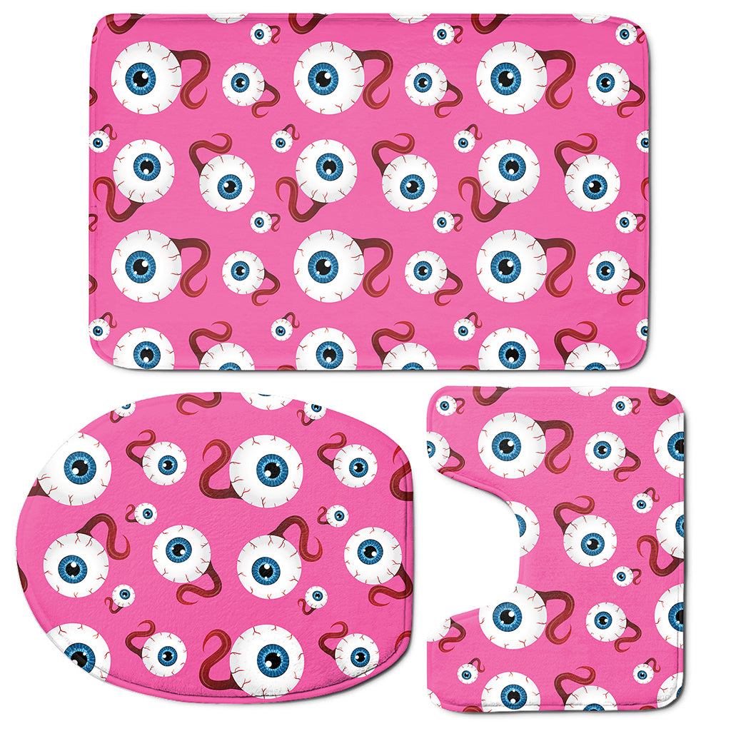 Human Eyeball Pattern Print 3 Piece Bath Mat Set
