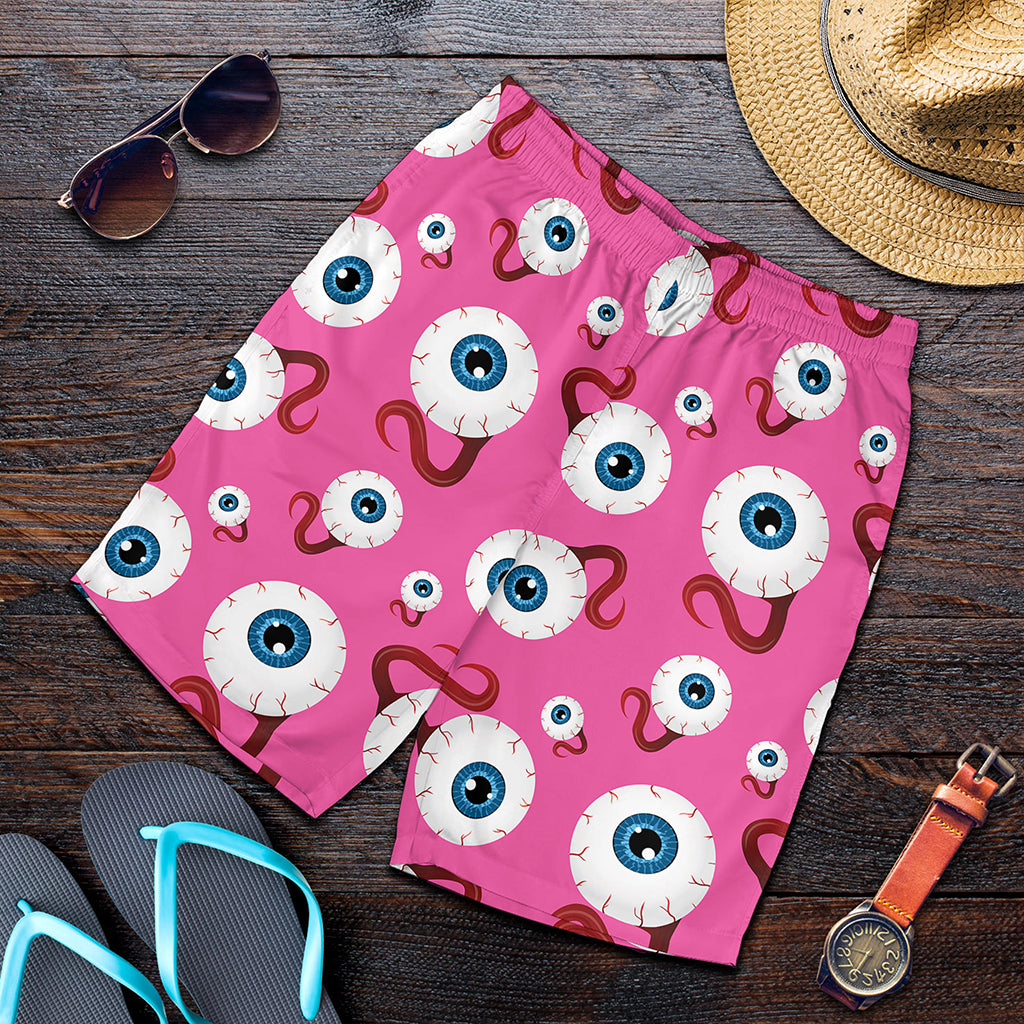 Human Eyeball Pattern Print Men's Shorts
