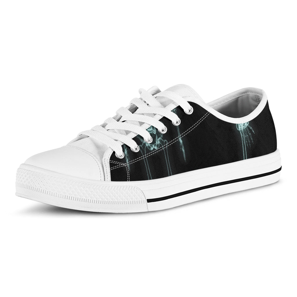 Human Skeleton X-Ray Print White Low Top Shoes