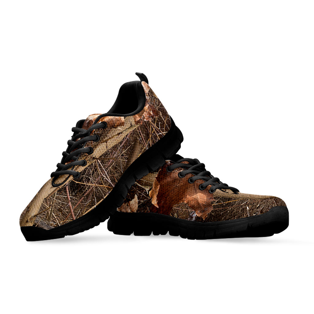 Hunting Camo Pattern Print Black Sneakers