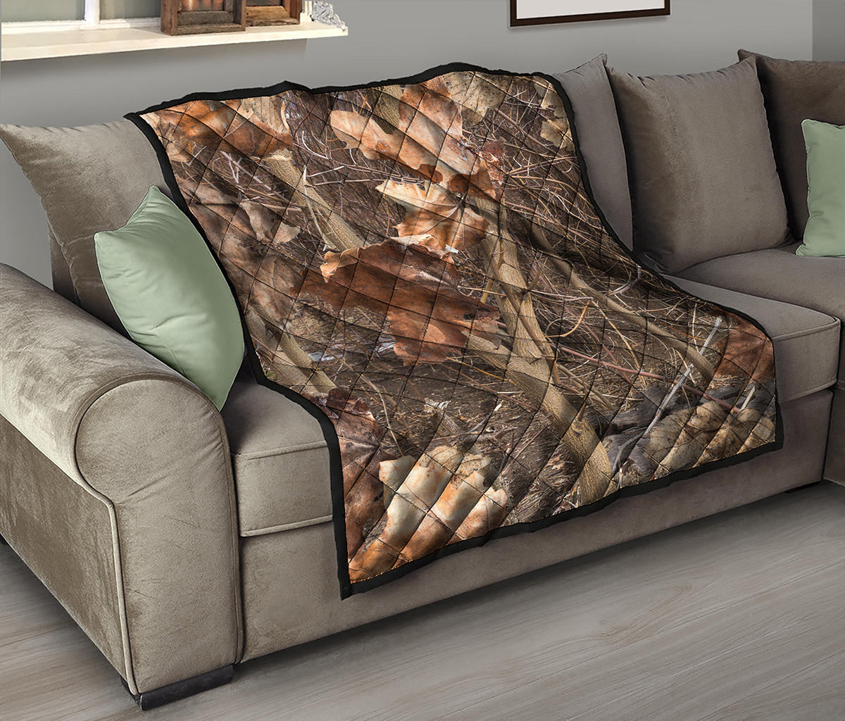 Hunting Camo Pattern Print Quilt