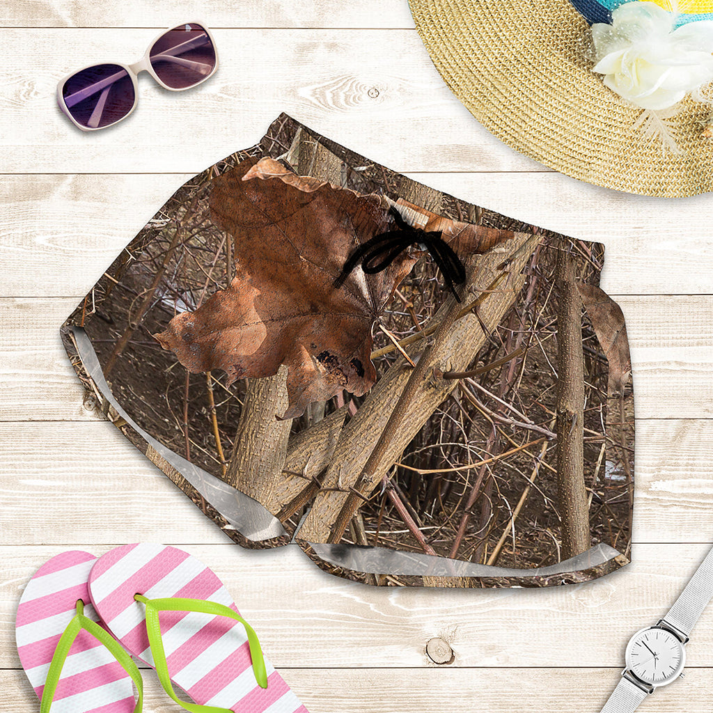 Hunting Camo Pattern Print Women's Shorts
