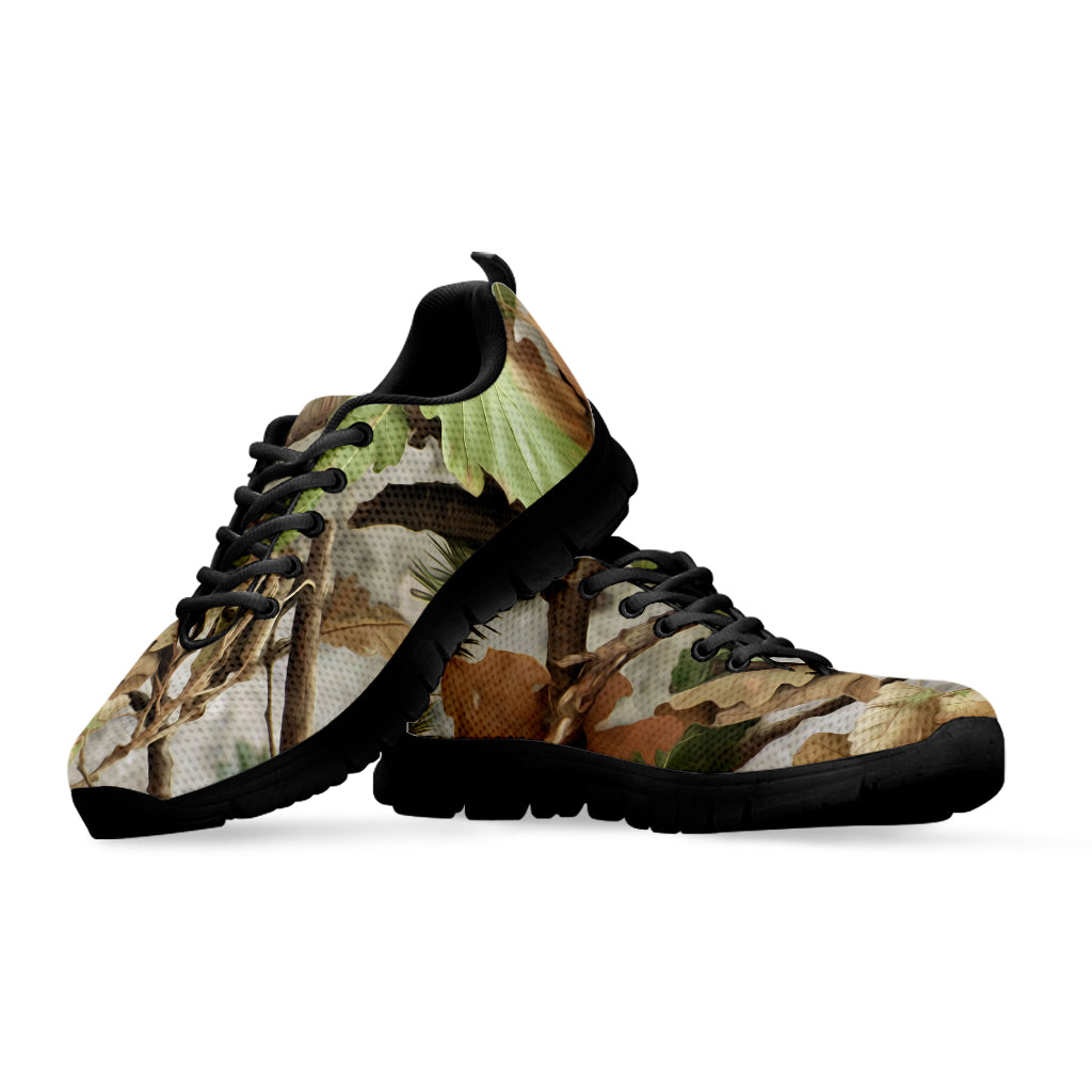 Hunting Camouflage Pattern Print Black Sneakers