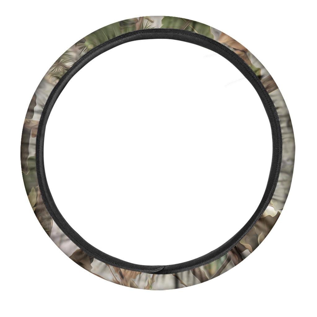 Hunting Camouflage Pattern Print Car Steering Wheel Cover