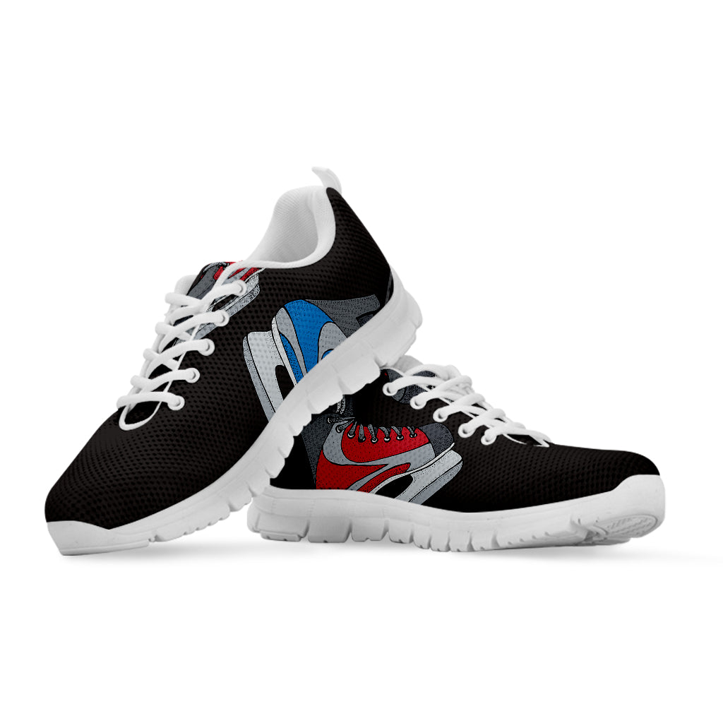 Ice Hockey Skates Print White Sneakers