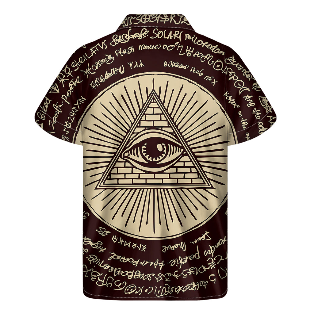 Illuminati Eye of Providence Symbol Print Men's Short Sleeve Shirt