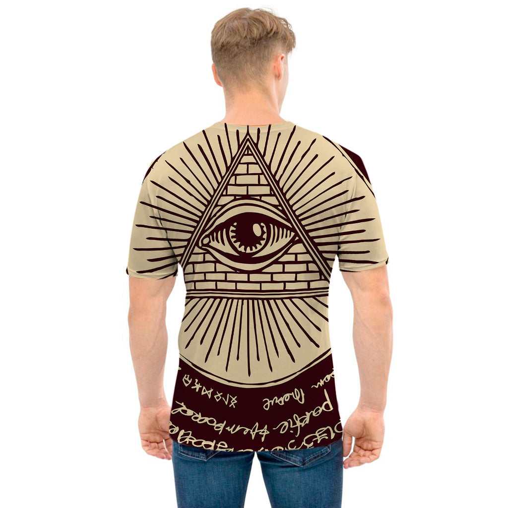 Illuminati Eye of Providence Symbol Print Men's T-Shirt