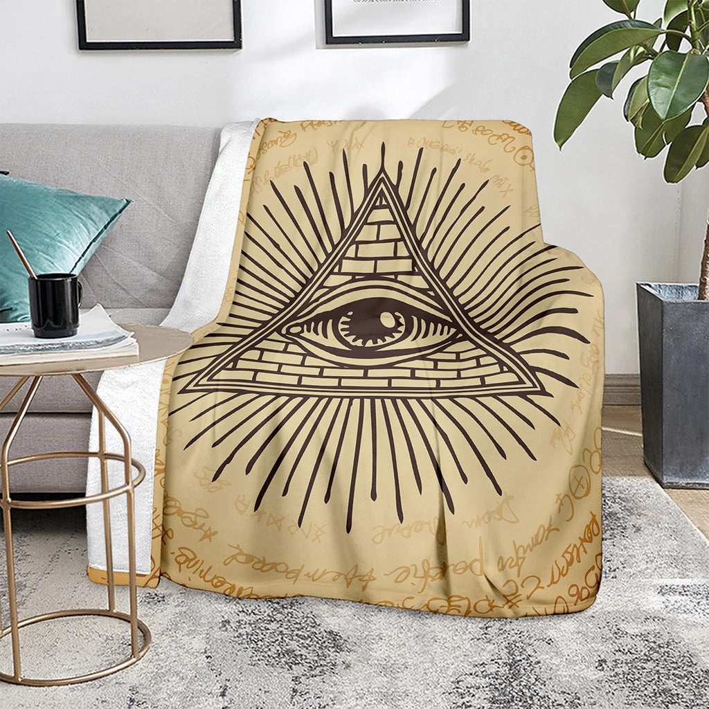 Illuminati Eye Print Blanket