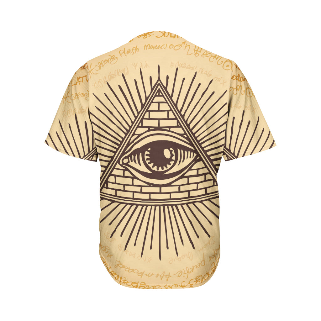Illuminati Eye Print Men's Baseball Jersey