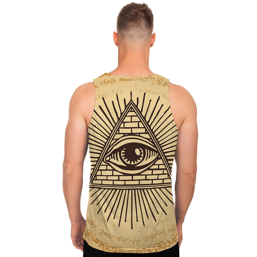 Illuminati Eye Print Men's Tank Top