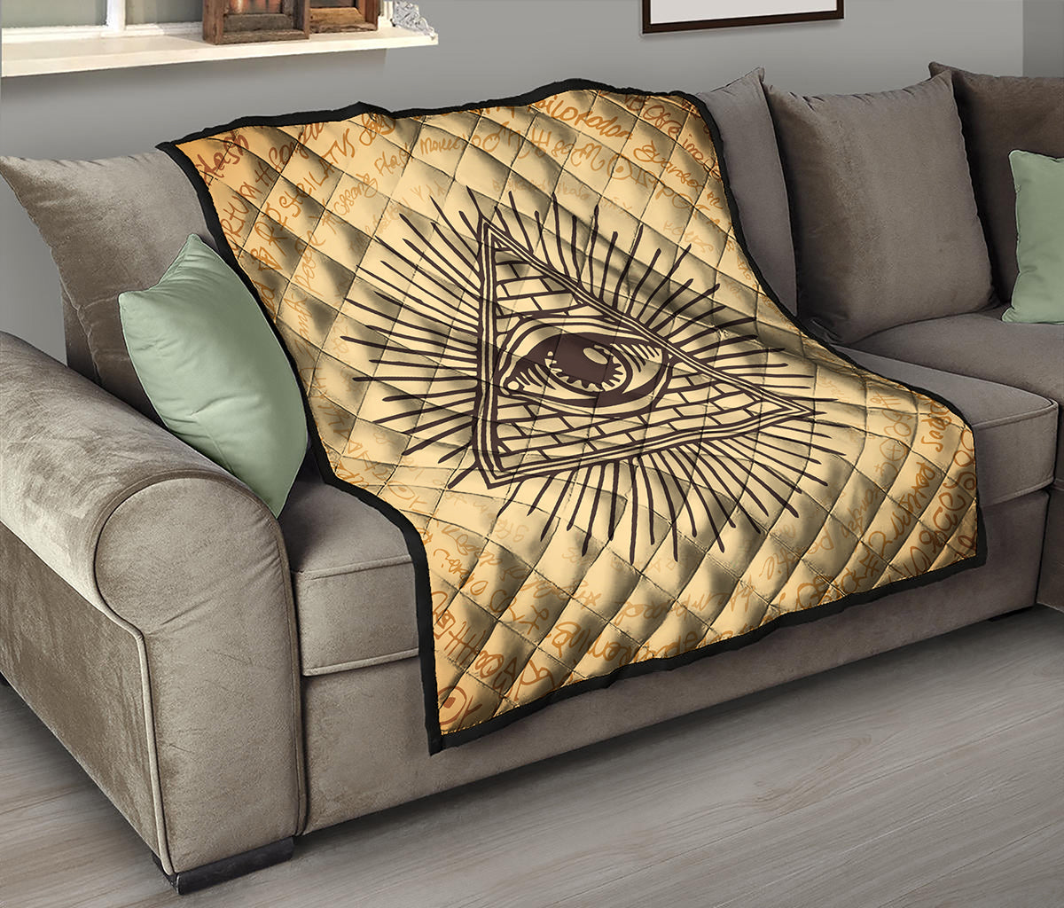 Illuminati Eye Print Quilt