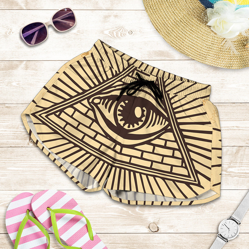Illuminati Eye Print Women's Shorts
