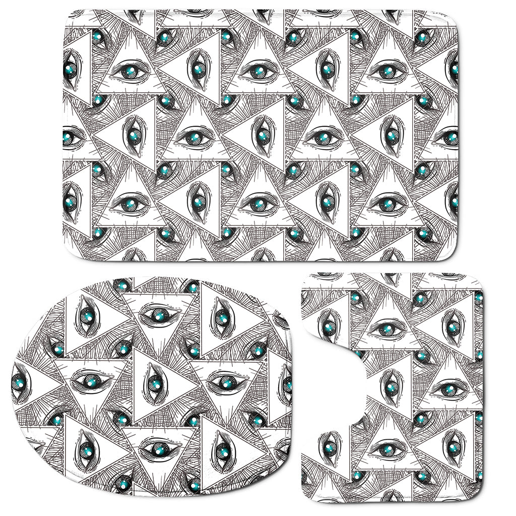 Illuminati Pattern Print 3 Piece Bath Mat Set