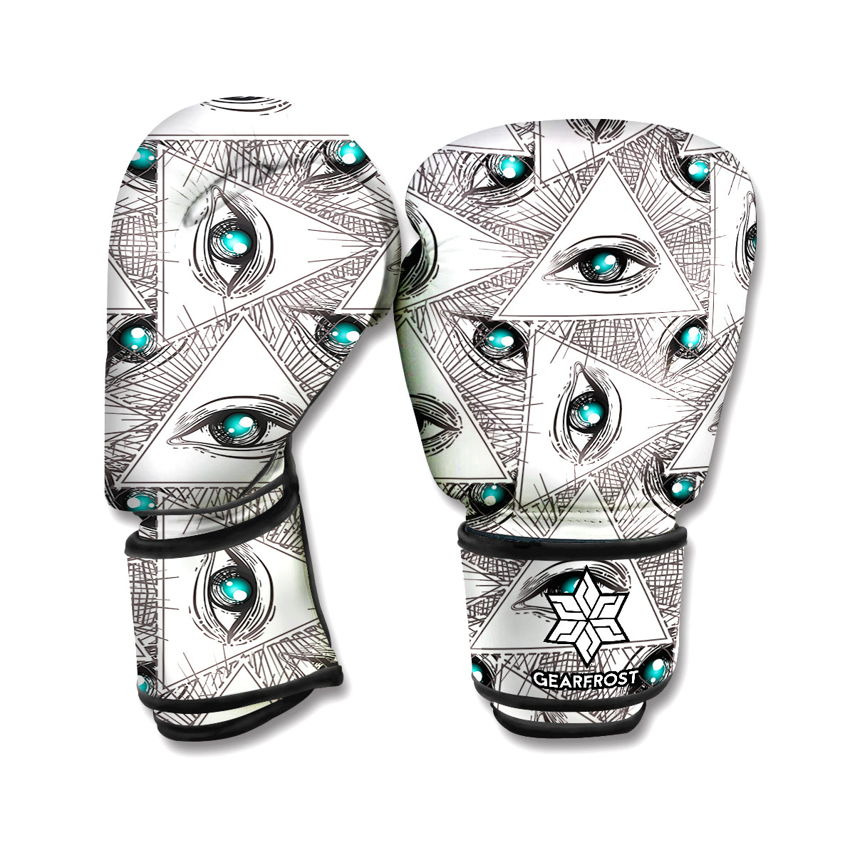 Illuminati Pattern Print Boxing Gloves