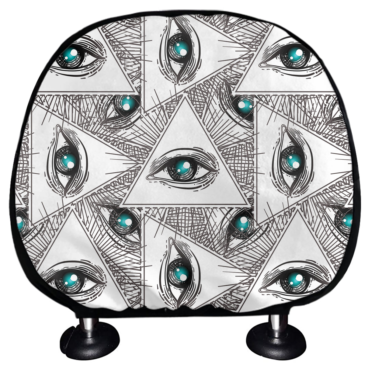 Illuminati Pattern Print Car Headrest Covers