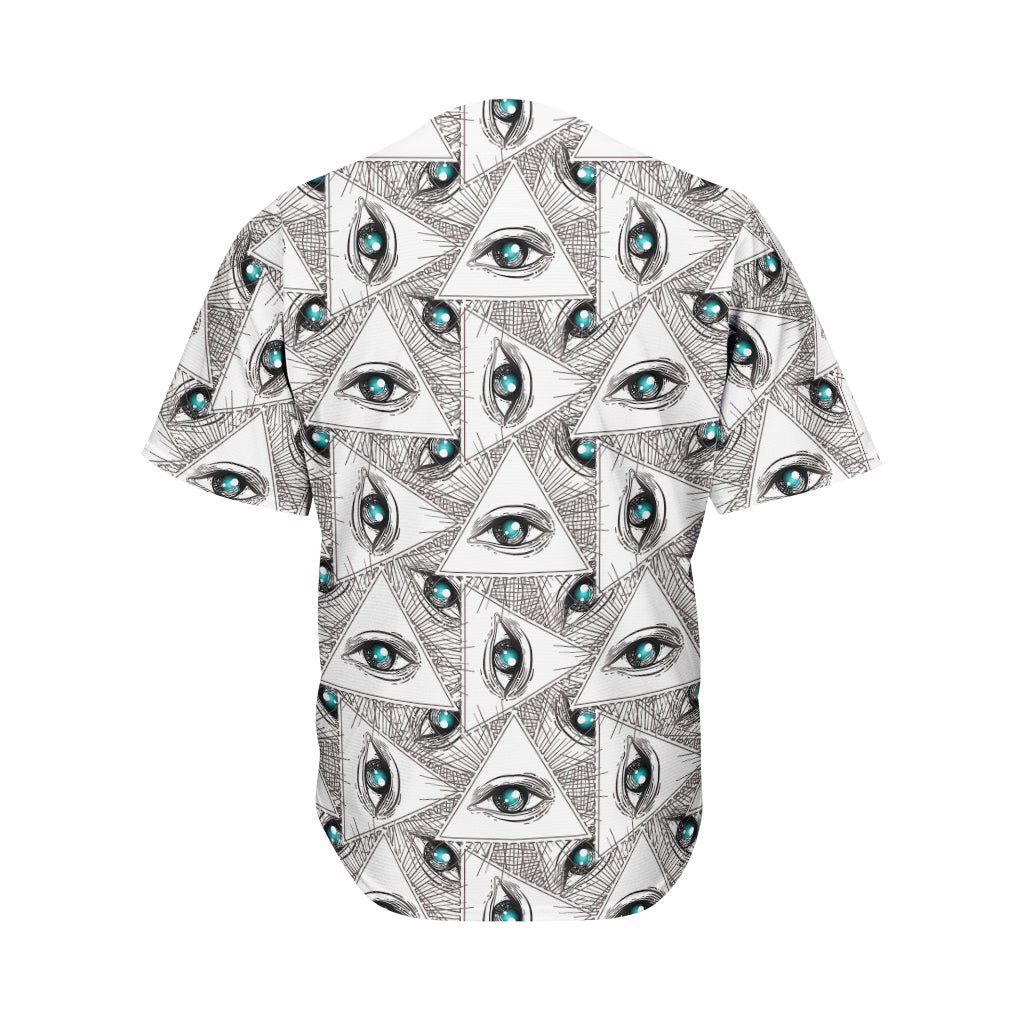 Illuminati Pattern Print Men's Baseball Jersey