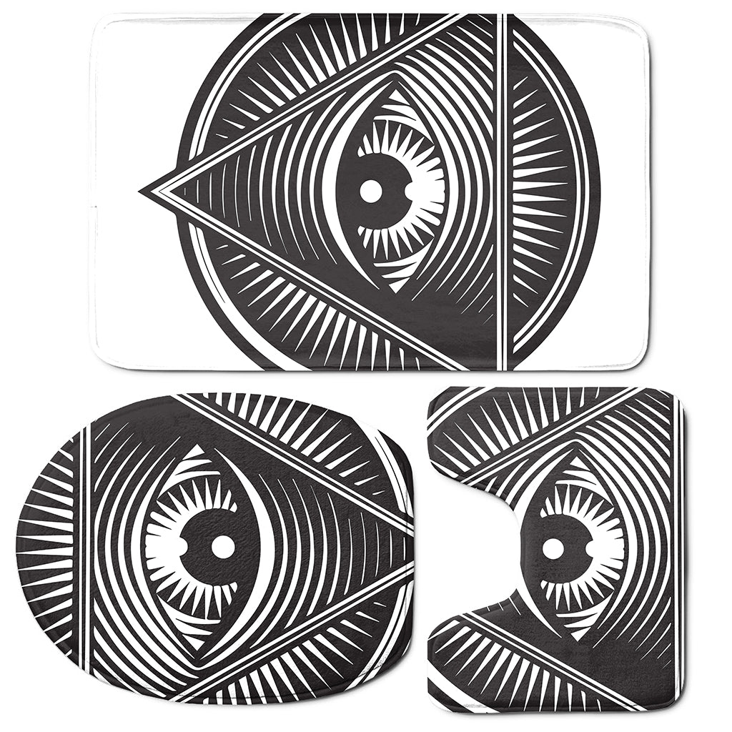 Illuminati Symbol Print 3 Piece Bath Mat Set