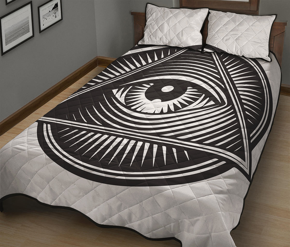 Illuminati Symbol Print Quilt Bed Set