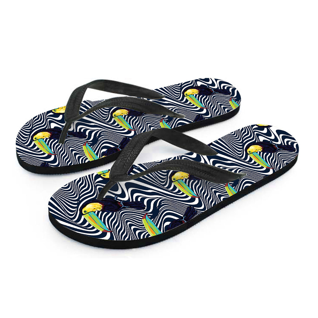 Illusion Toucan Print Flip Flops