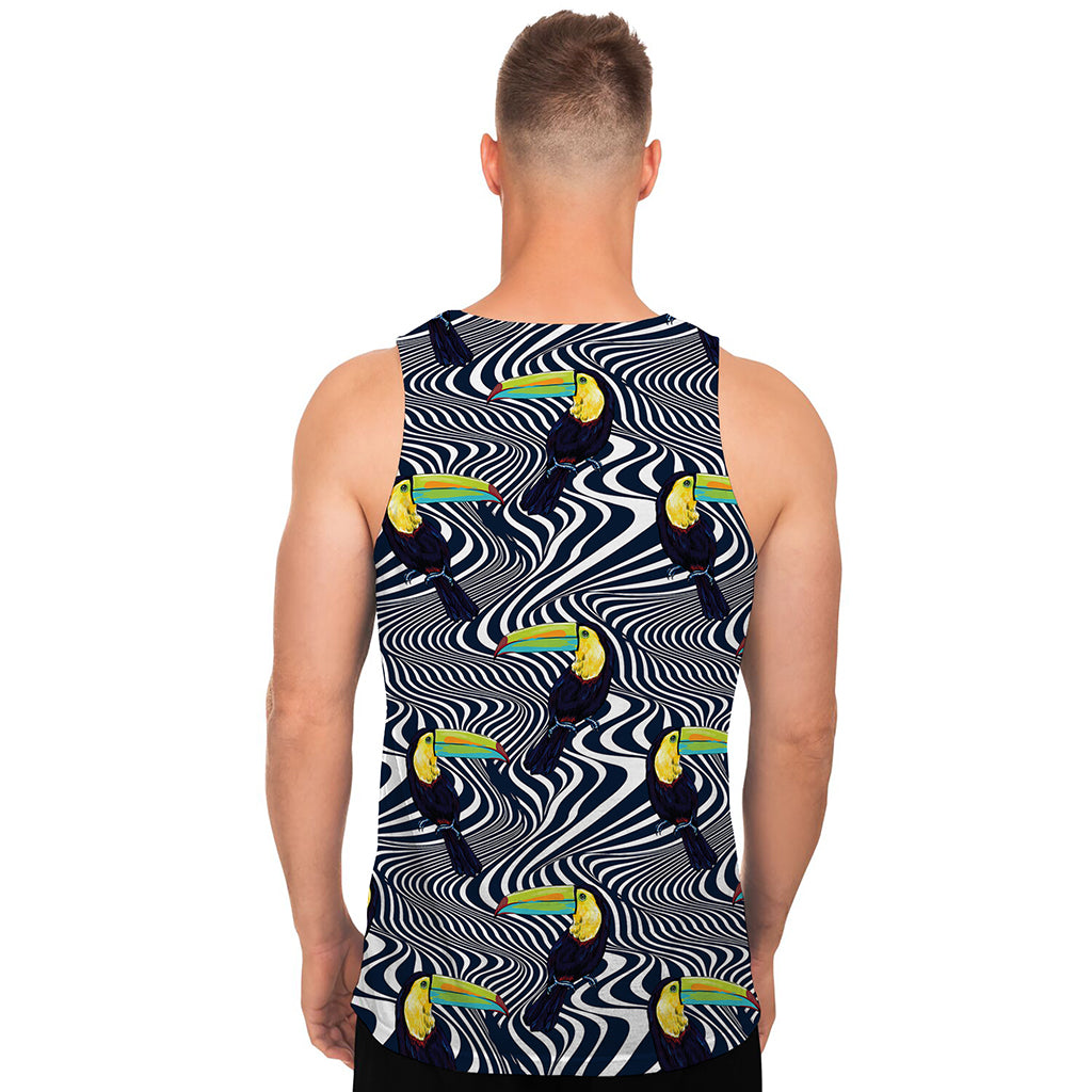 Illusion Toucan Print Men's Tank Top