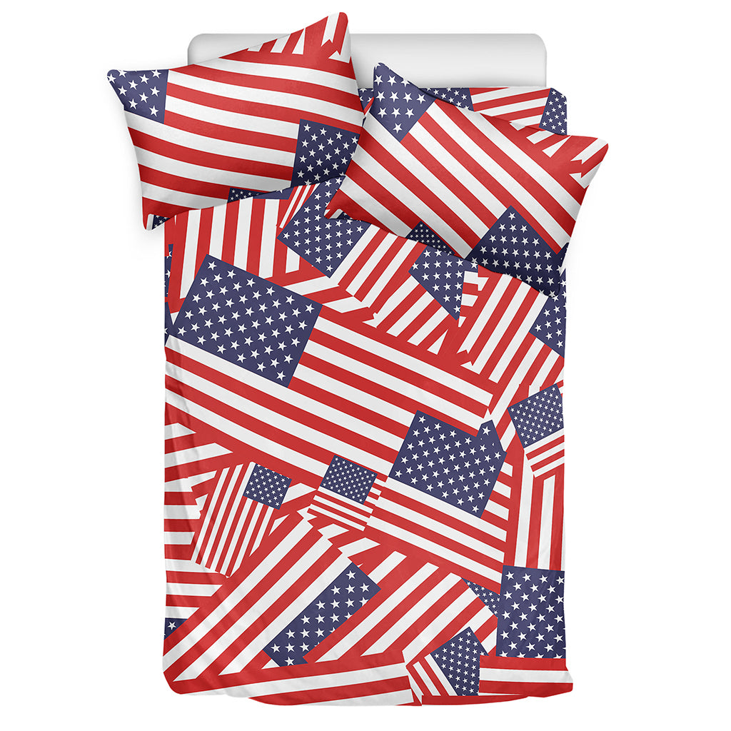 Independence Day USA Flag Pattern Print Duvet Cover Bedding Set