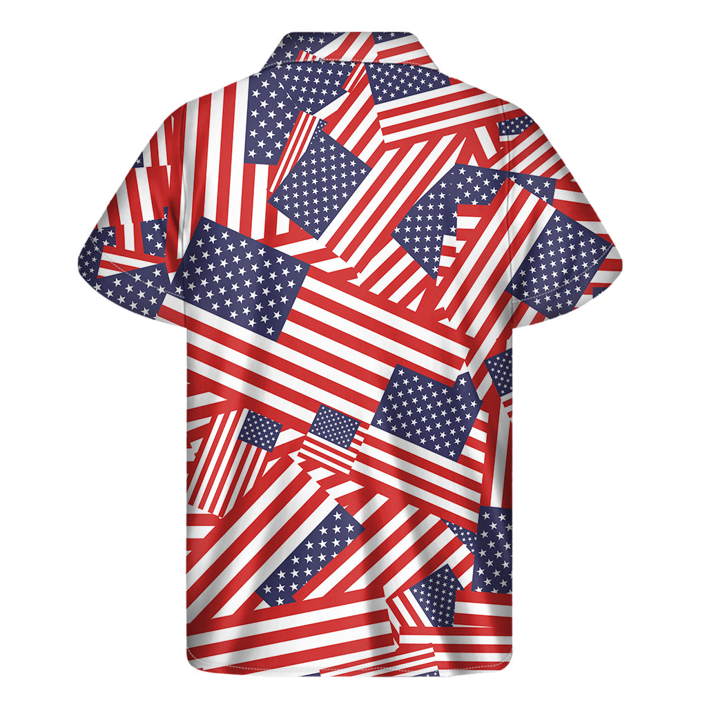 Independence Day USA Flag Pattern Print Men's Short Sleeve Shirt