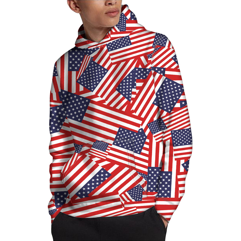 Independence Day USA Flag Pattern Print Pullover Hoodie