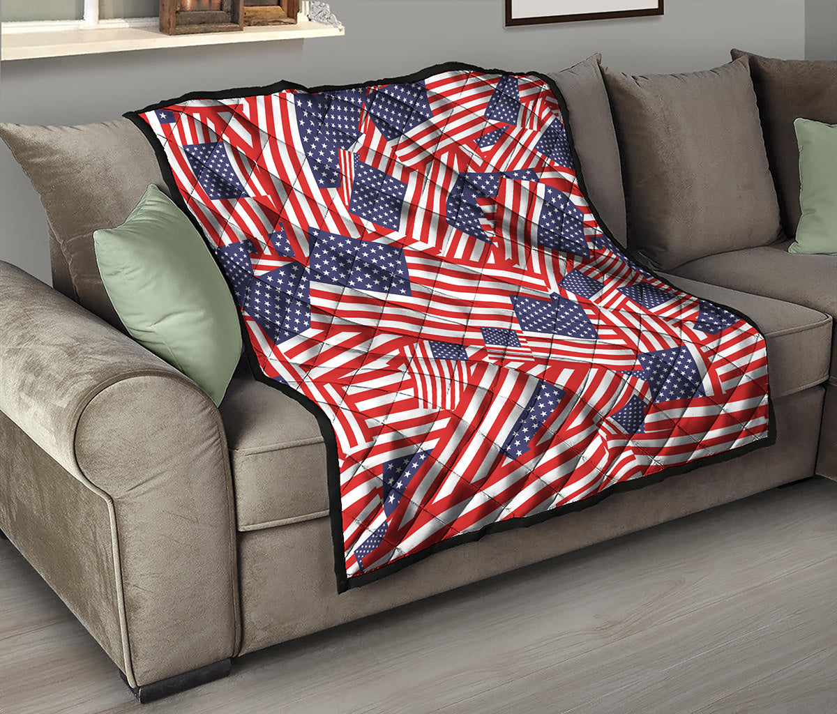 Independence Day USA Flag Pattern Print Quilt