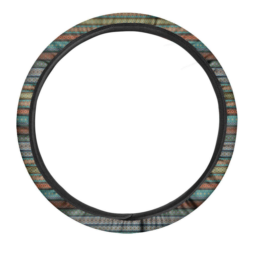 Indian Ethnic Pattern Print Car Steering Wheel Cover