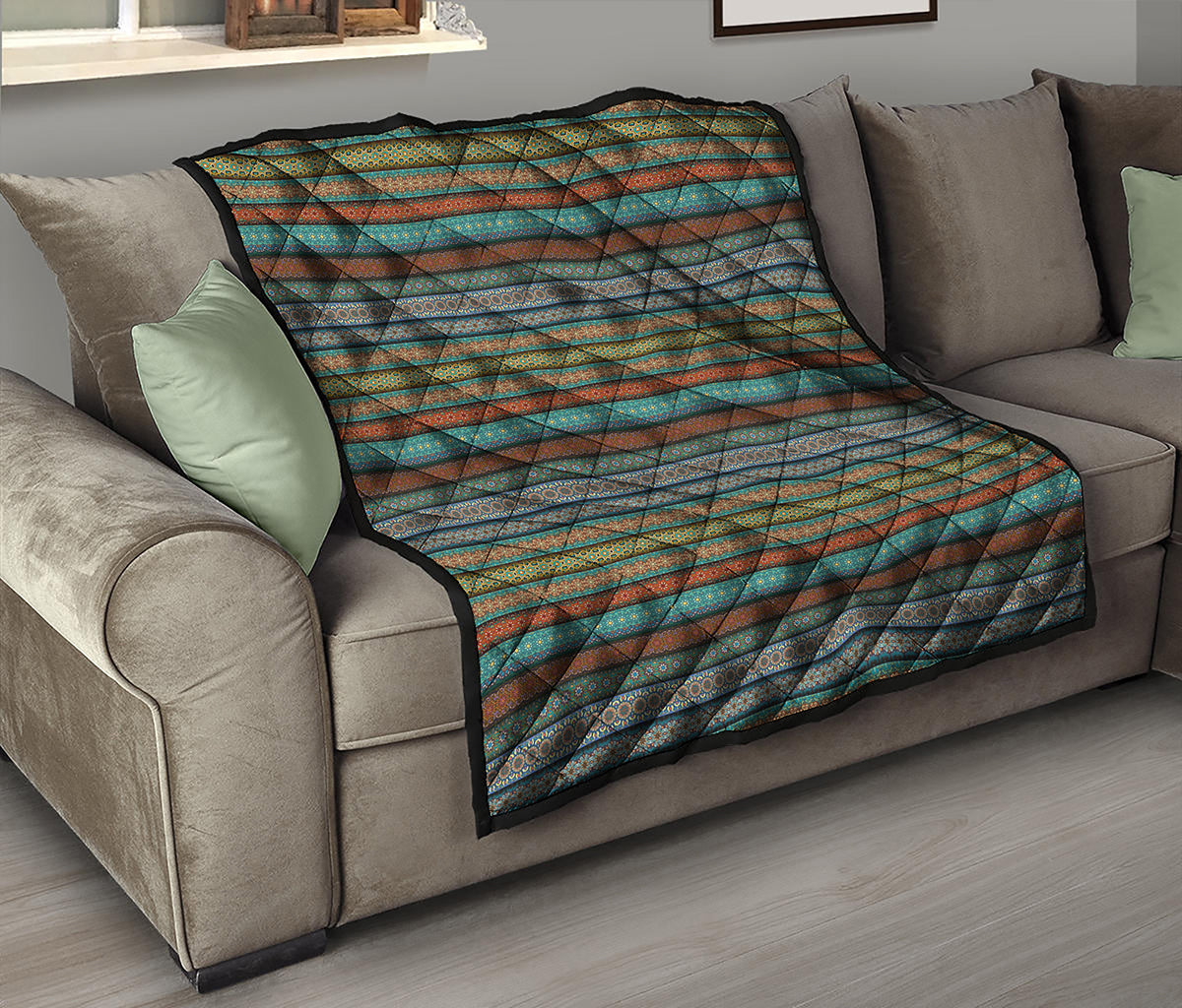 Indian Ethnic Pattern Print Quilt