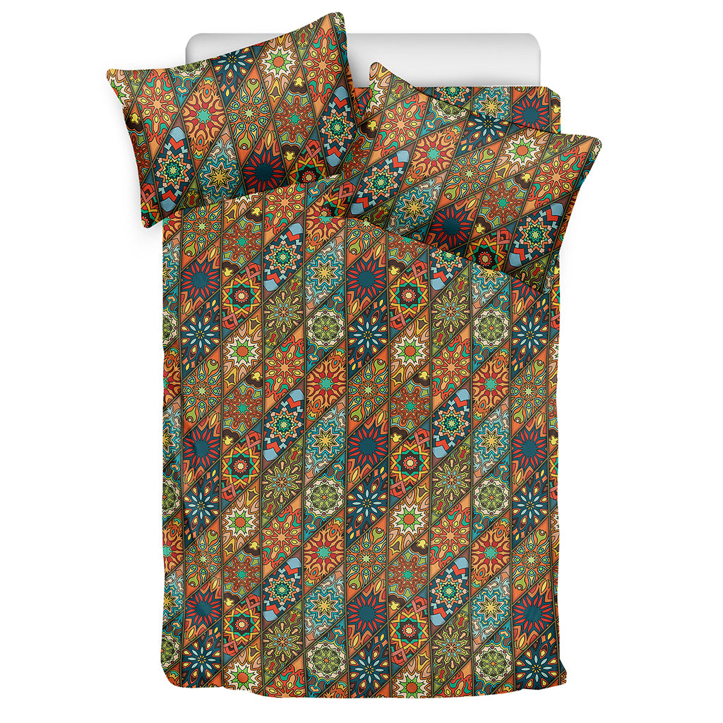 Indian Floral Patchwork Pattern Print Duvet Cover Bedding Set