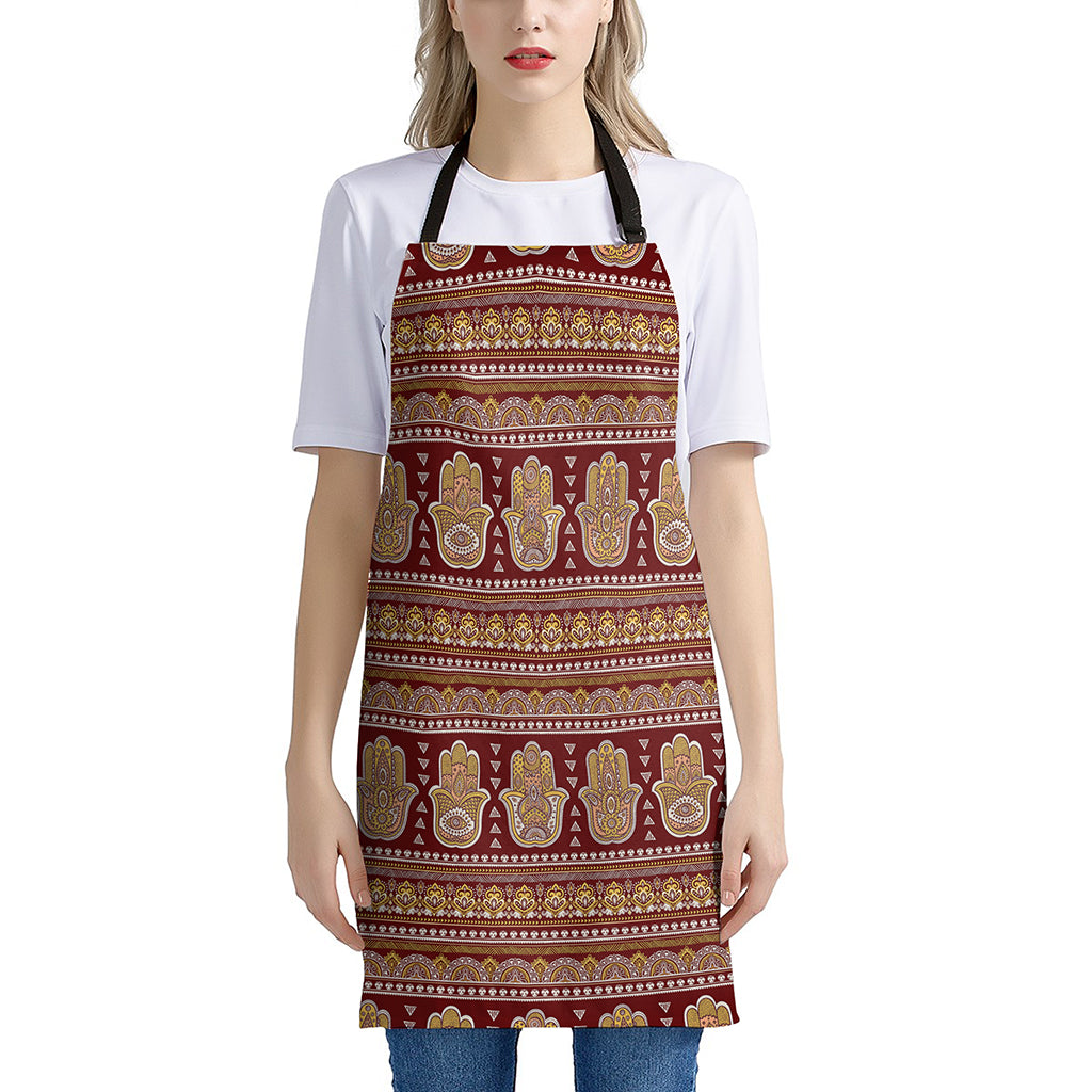 Indian Hamsa Hand Print Apron