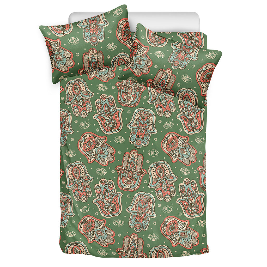 Indian Hamsa Pattern Print Duvet Cover Bedding Set