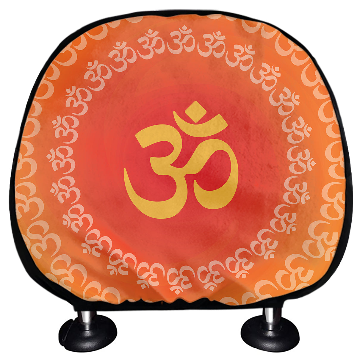 Indian Om Sign Print Car Headrest Covers