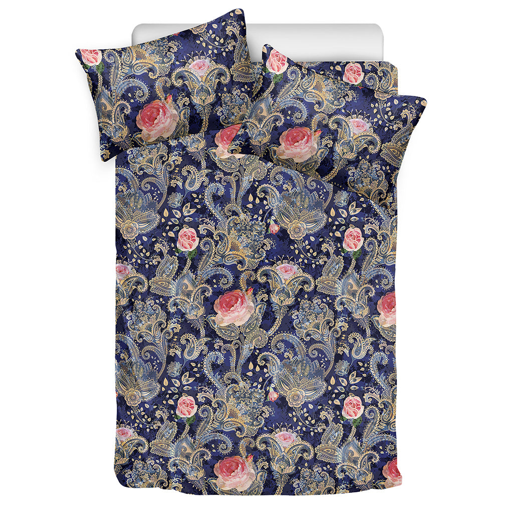 Indian Rose Paisley Pattern Print Duvet Cover Bedding Set