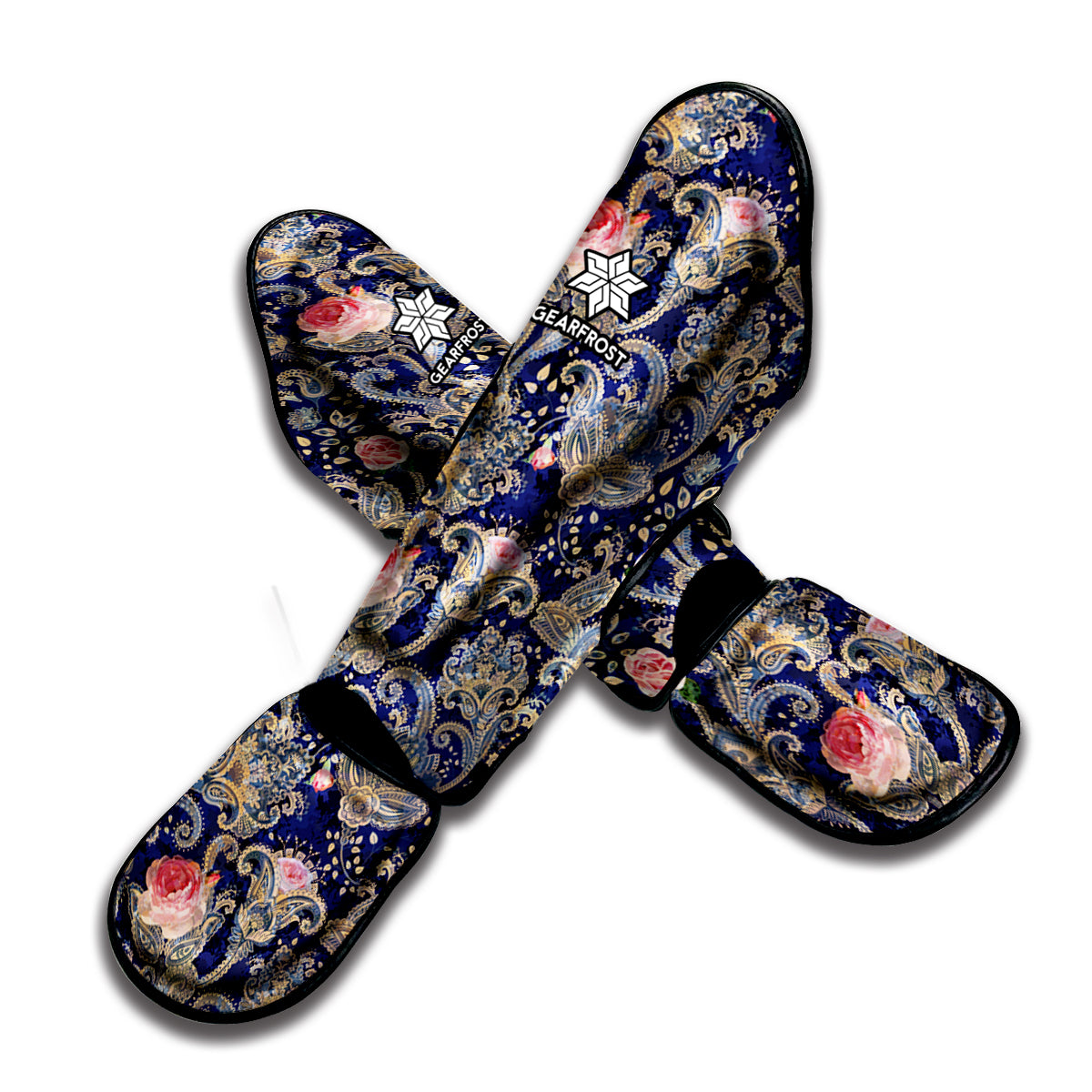 Indian Rose Paisley Pattern Print Muay Thai Shin Guard