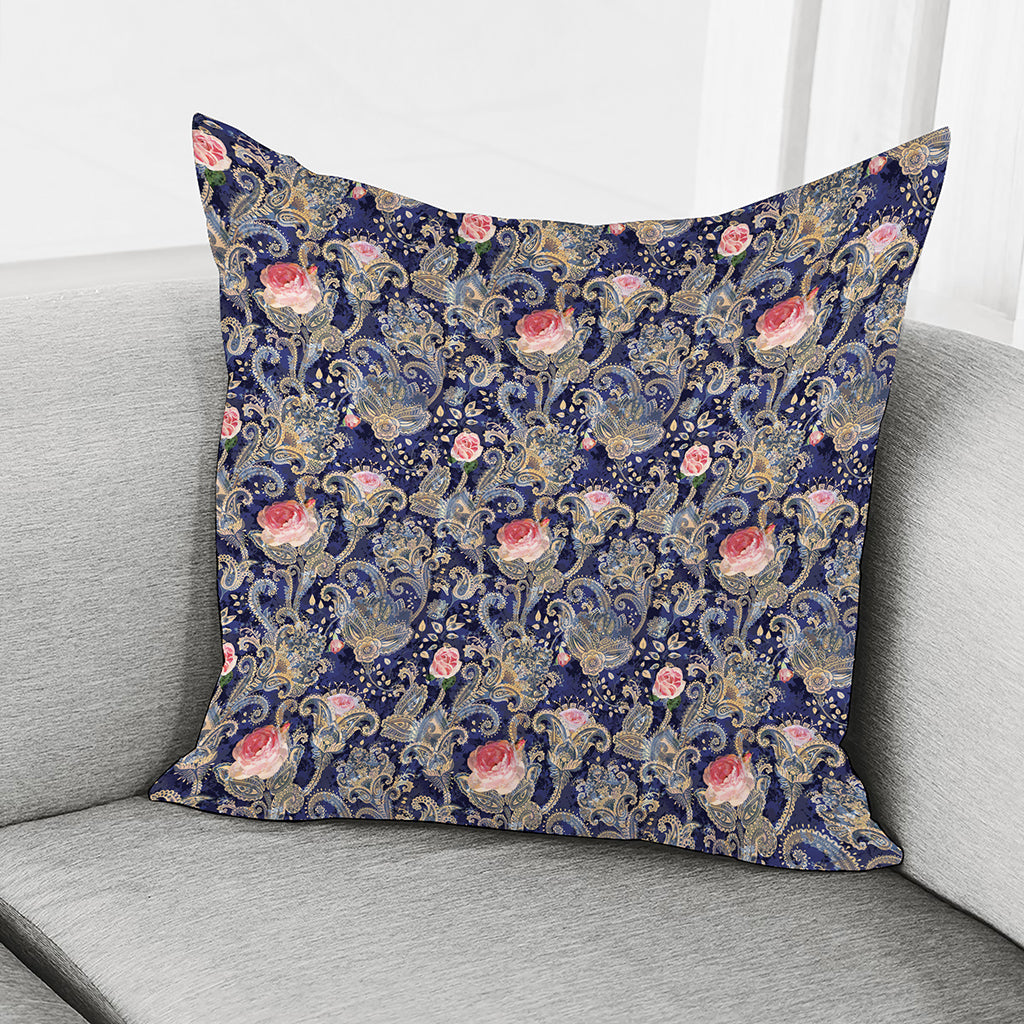 Indian Rose Paisley Pattern Print Pillow Cover