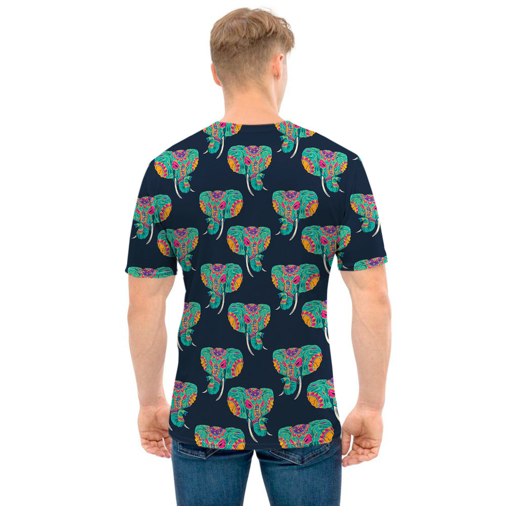 Indian Tribal Elephant Pattern Print Men's T-Shirt